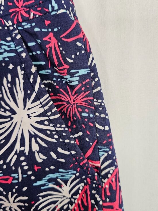 LILLY PULITZER The Callahan Shorts SPARKS FLY BLUE WHITE PINK size 00 Cotton - Picture 8 of 12
